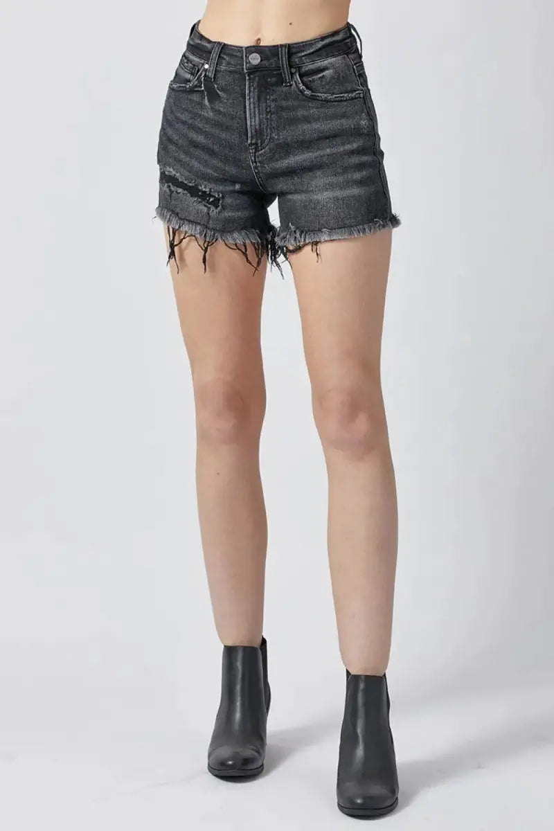 Women's Denim Shorts - Raw Hem Pockets - Casual Summer