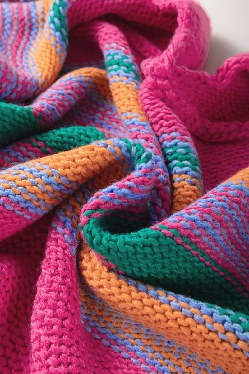 Love Salve Rose Stripe Cardigan Women's Daily Wear Knitwear Soft, Puff Sleeve