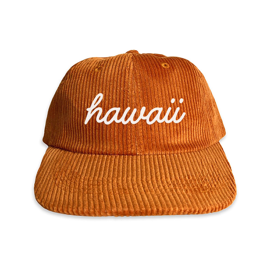 Hawaii Cursive Corduroy Cap