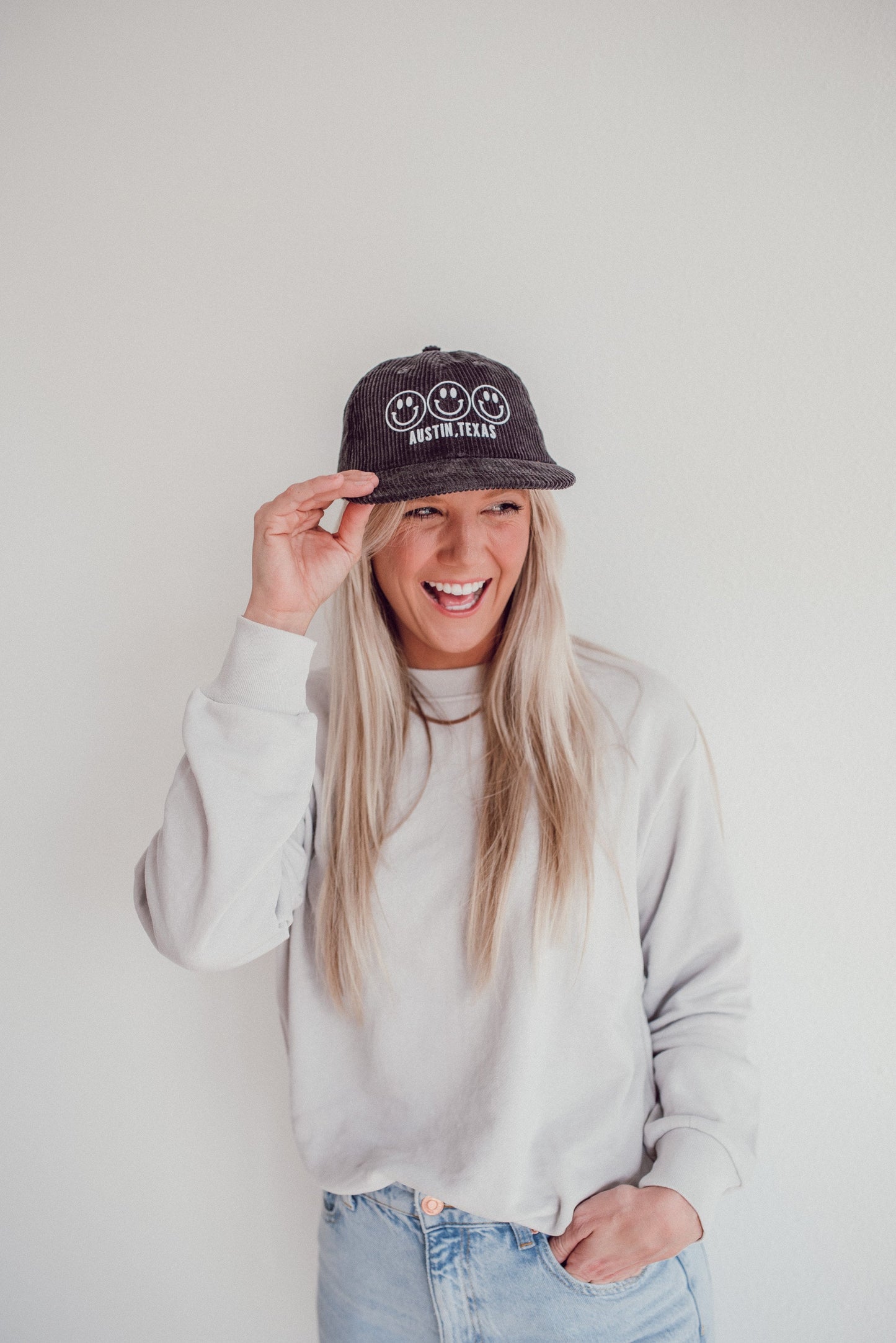 Smile Austin Texas Corduroy Cap
