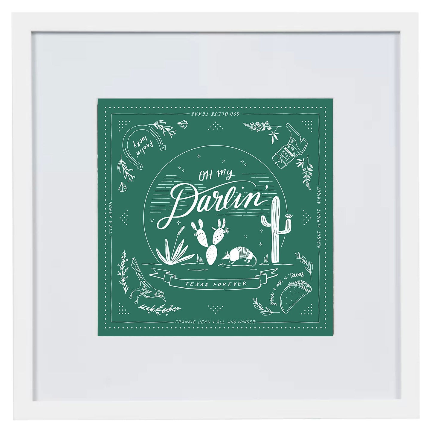 Texas Theme Square Print