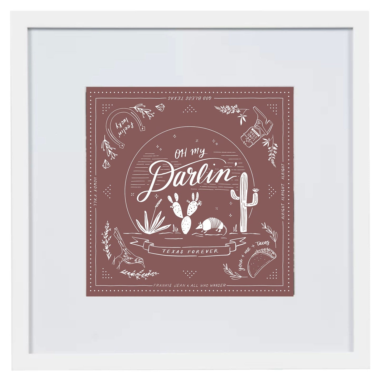 Texas Theme Square Print