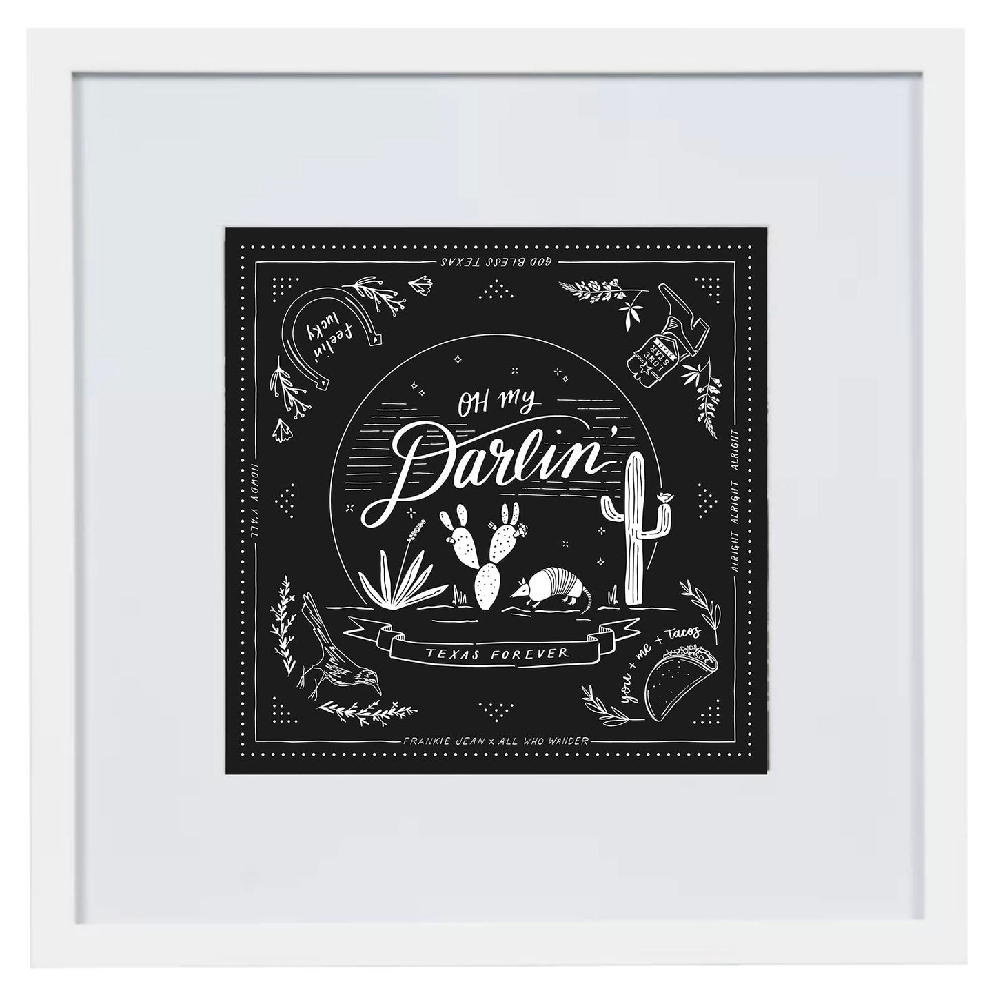 Texas Theme Square Print