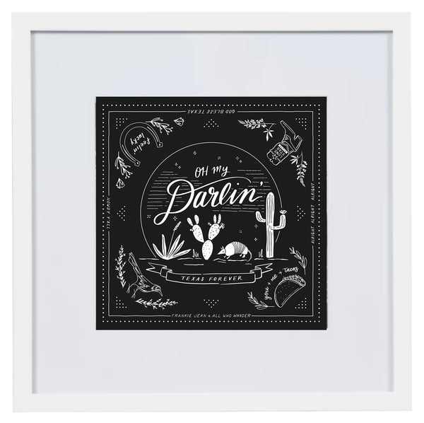 Texas Theme Square Print