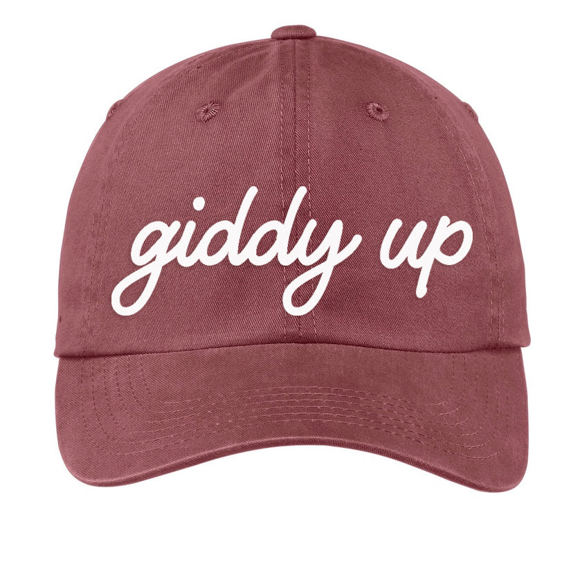 Giddy Up Cursive Baseball Cap
