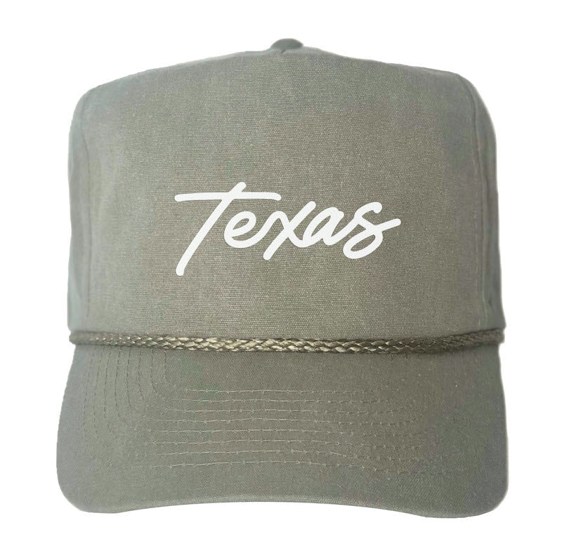Texas Cursive Canvas Trucker