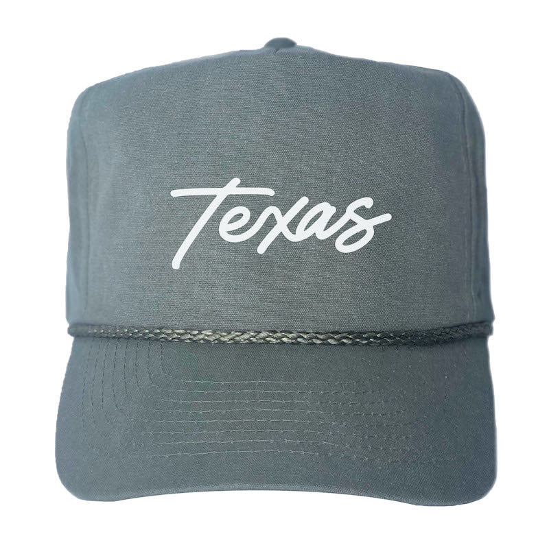 Texas Cursive Canvas Trucker