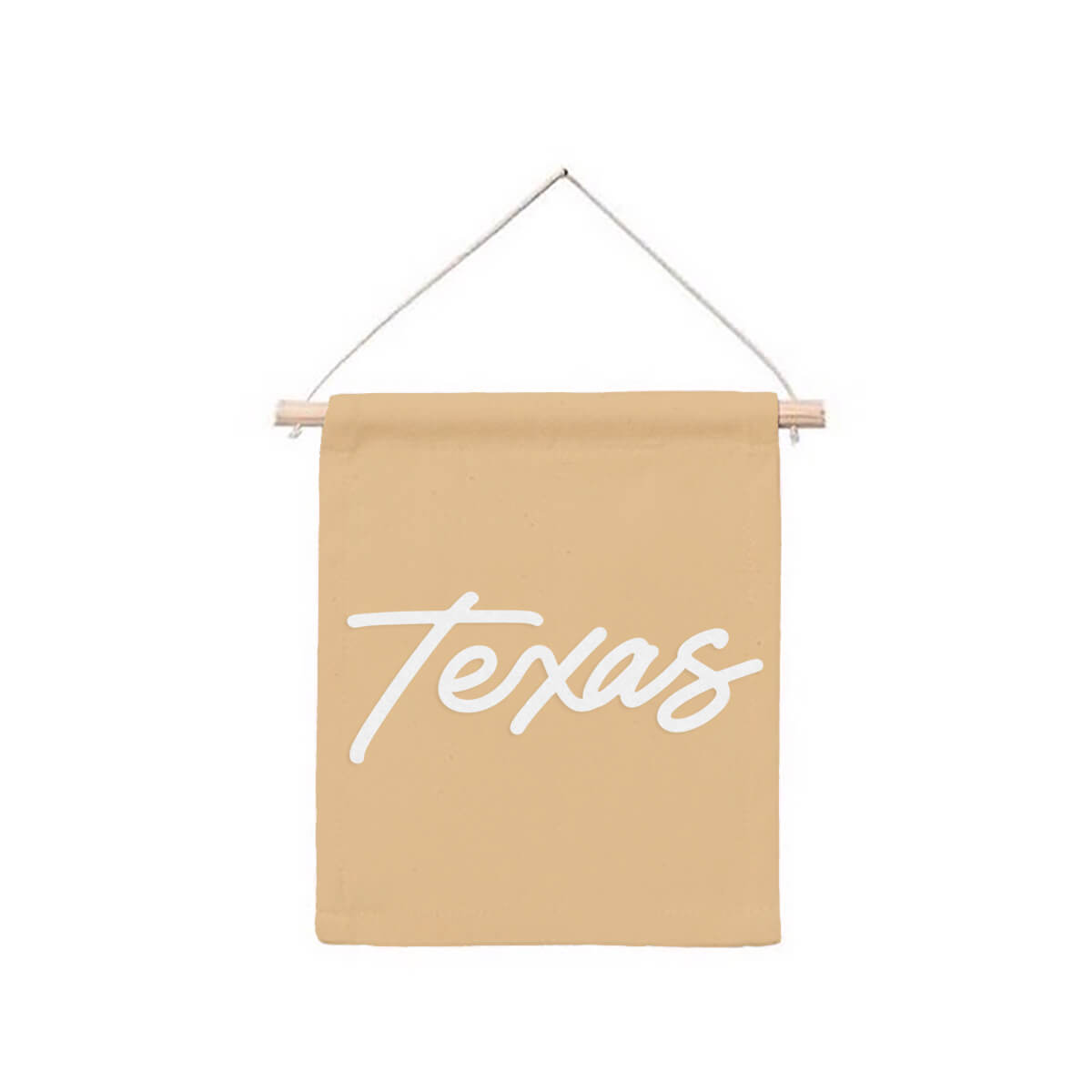 Texas Cursive Hanging Canvas Banner