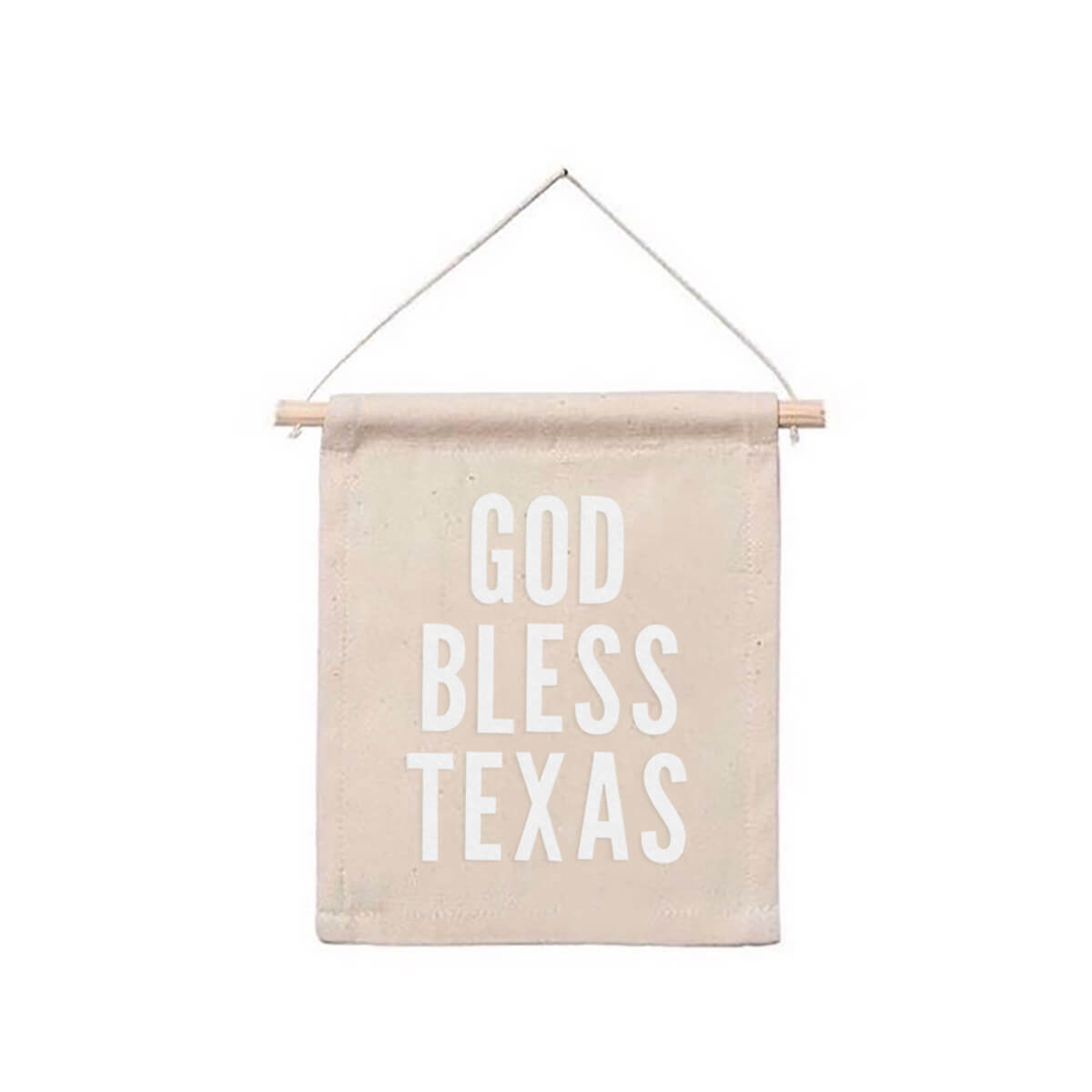 God Bless Texas Hanging Canvas Banner
