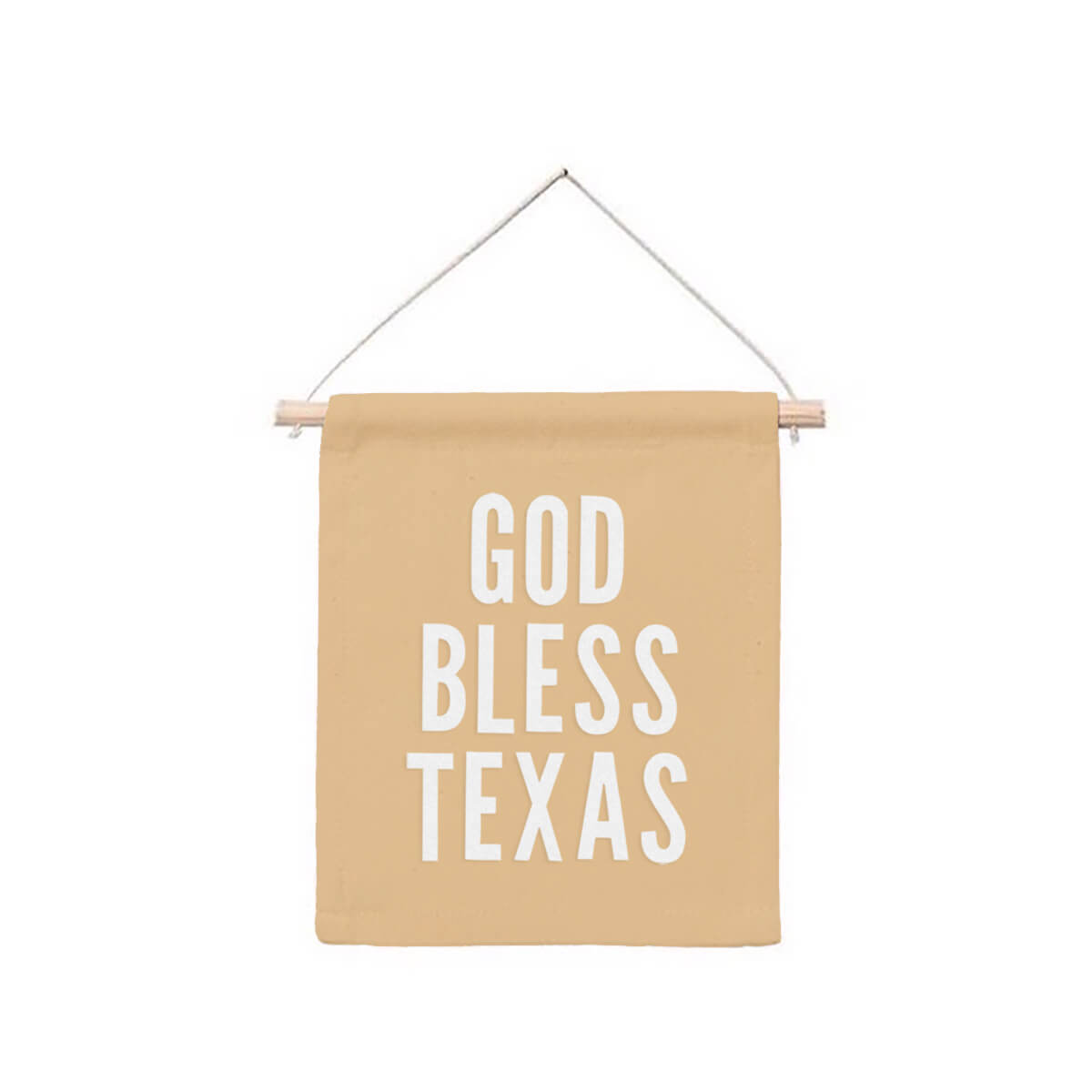 God Bless Texas Hanging Canvas Banner