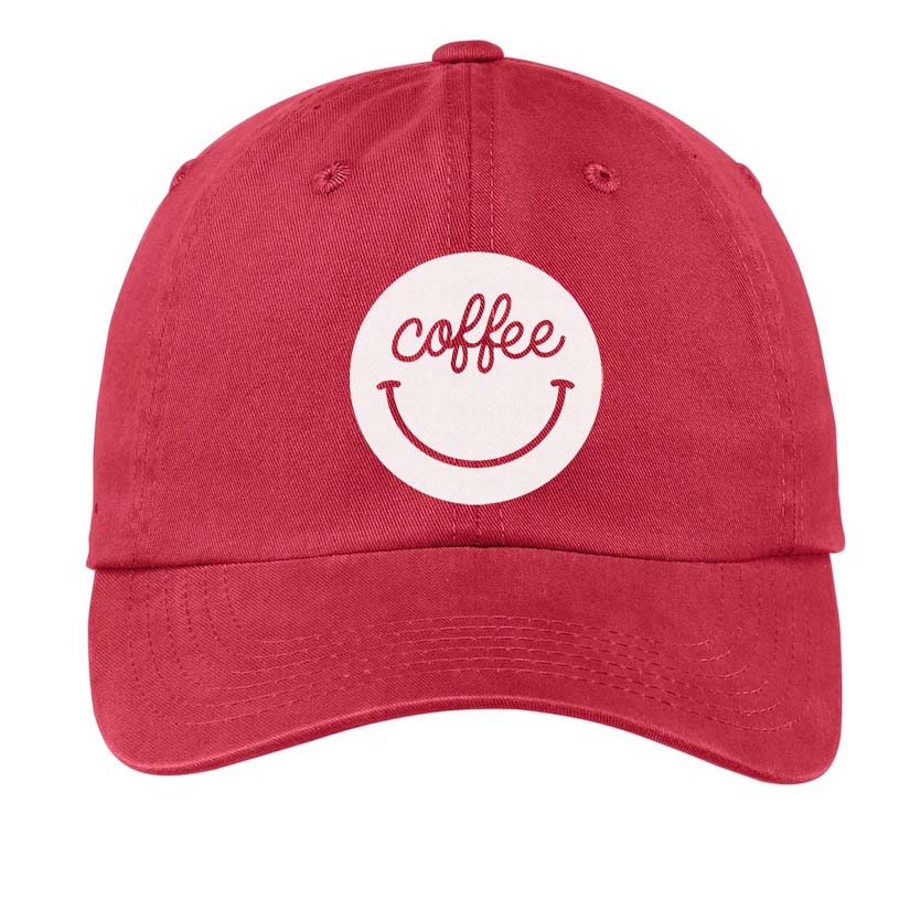 Coffee Cursive Smile Baseball Cap