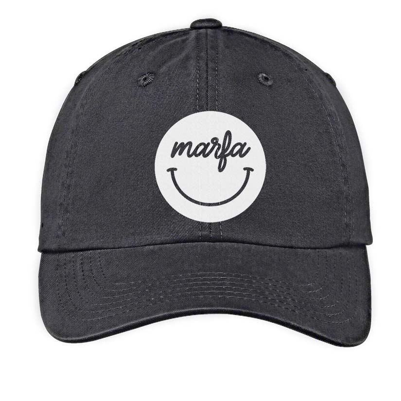 Marfa Cursive Smile Baseball Cap