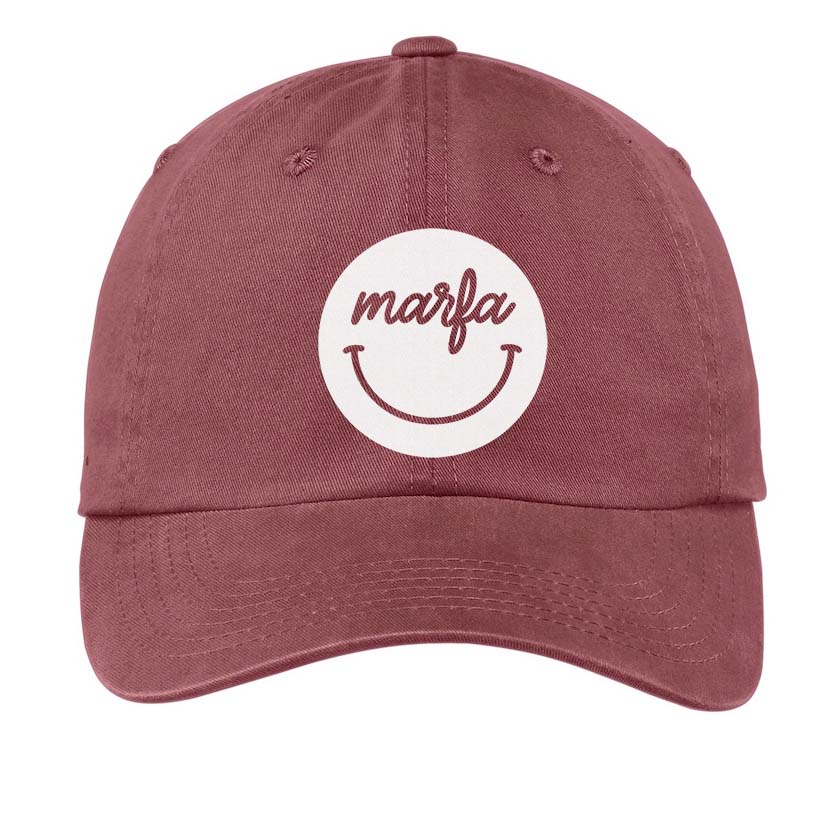 Marfa Cursive Smile Baseball Cap