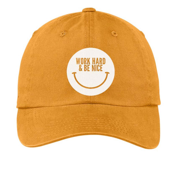 Work Hard & Be Nice Smile Baseball Cap