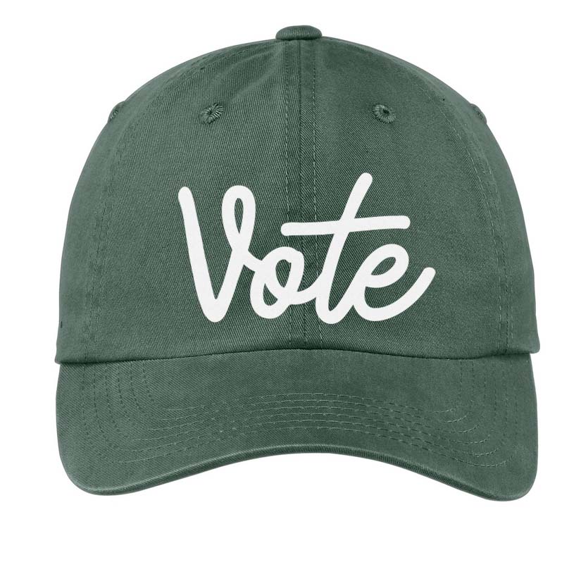 Vote Cursive Baseball Cap