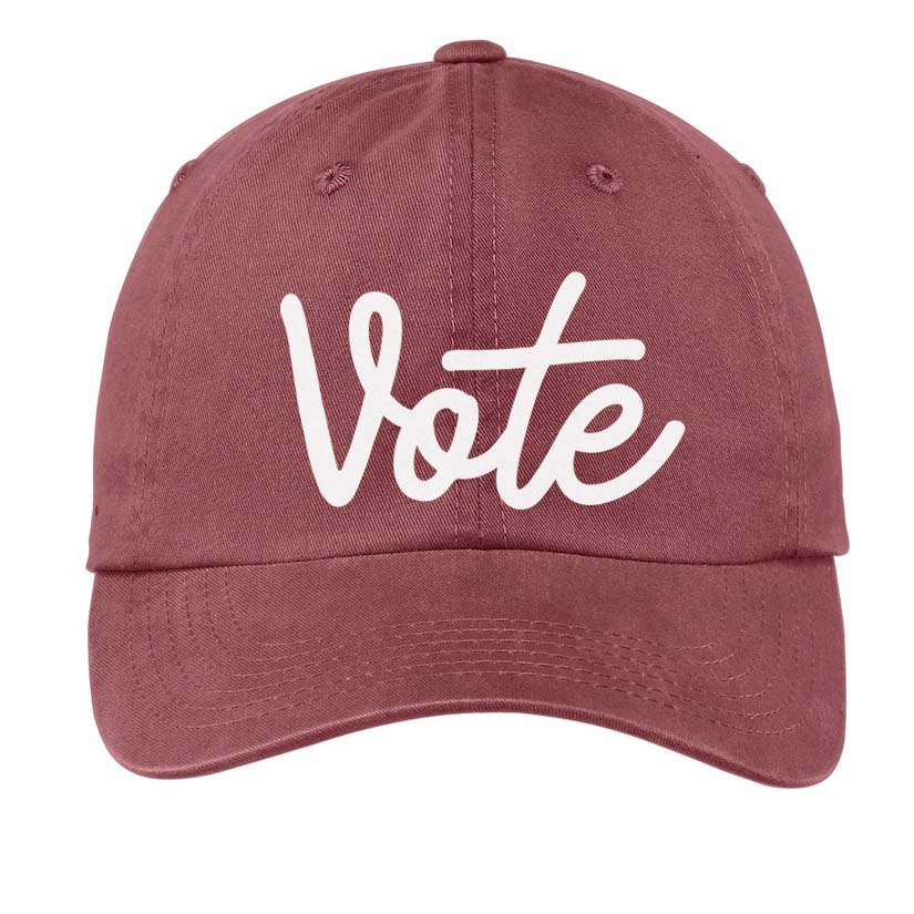 Vote Cursive Baseball Cap