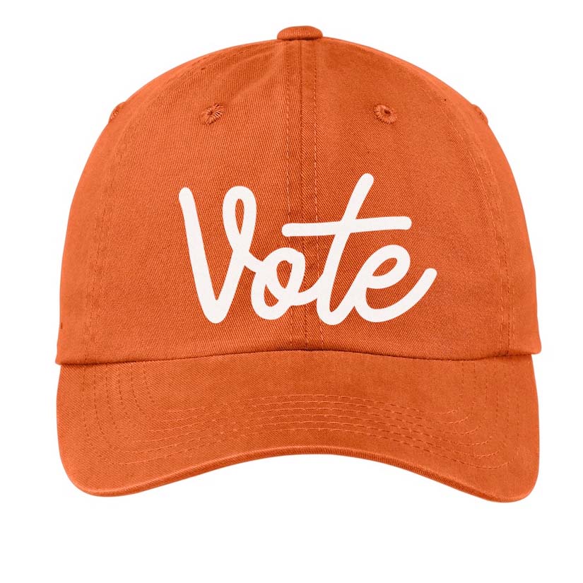 Vote Cursive Baseball Cap