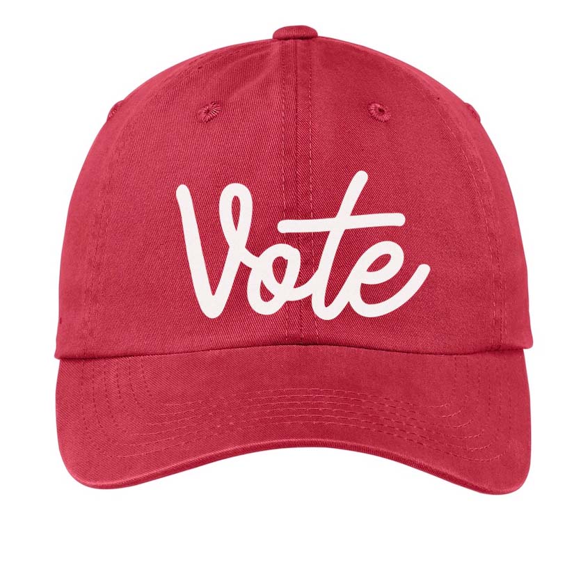 Vote Cursive Baseball Cap