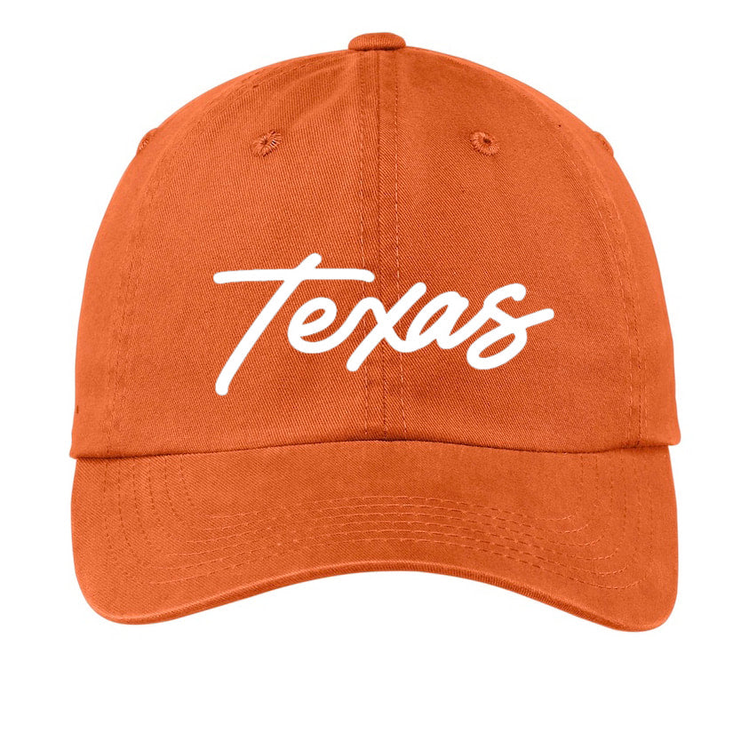 Texas Cursive Baseball Cap