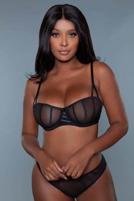 Premium BE WICKED Sabrina Balconette Bra 38C Black