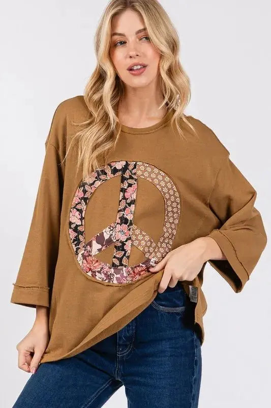 Trendsi SAGE+FIG Floral Top Women's Casual Tee Soft, Breathable T-Shirt