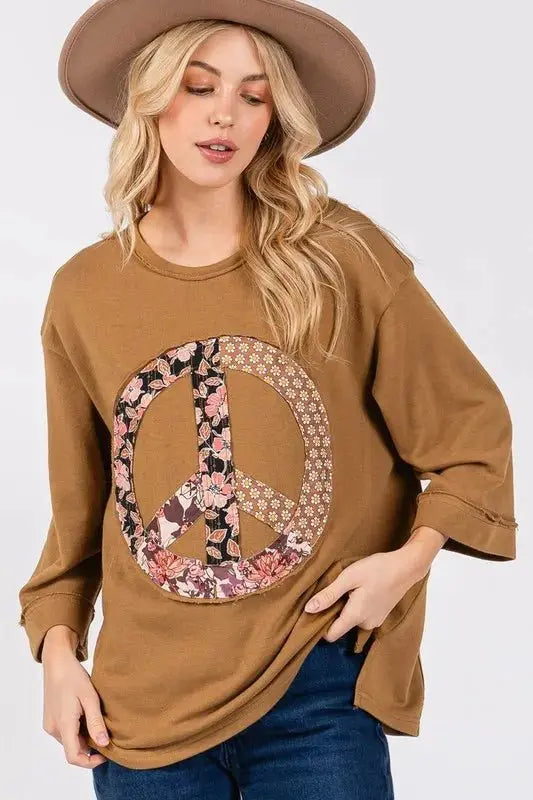 Trendsi SAGE+FIG Floral Top Women's Casual Tee Soft, Breathable T-Shirt