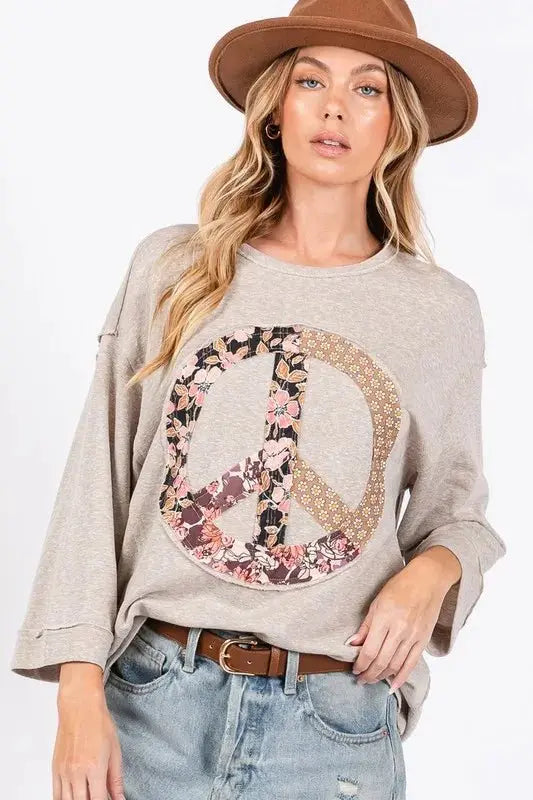 Trendsi SAGE+FIG Floral Top Women's Casual Round Neck Tee - Soft & Comfy