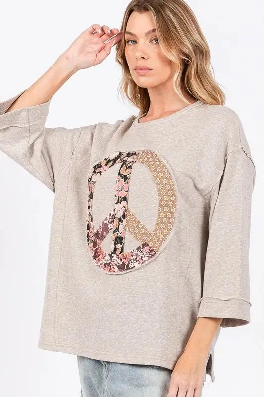 Trendsi SAGE+FIG Floral Top Women's Casual Round Neck Tee - Soft & Comfy