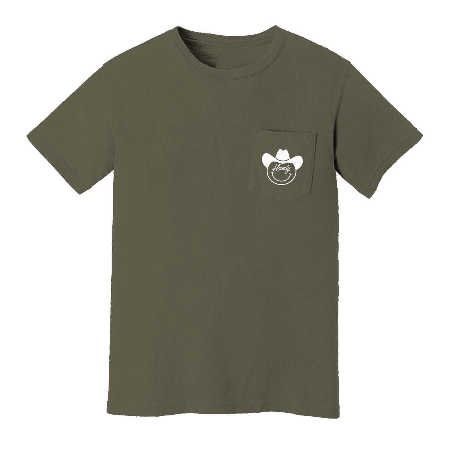 Howdy Cowboy Cursive Pocket Tee