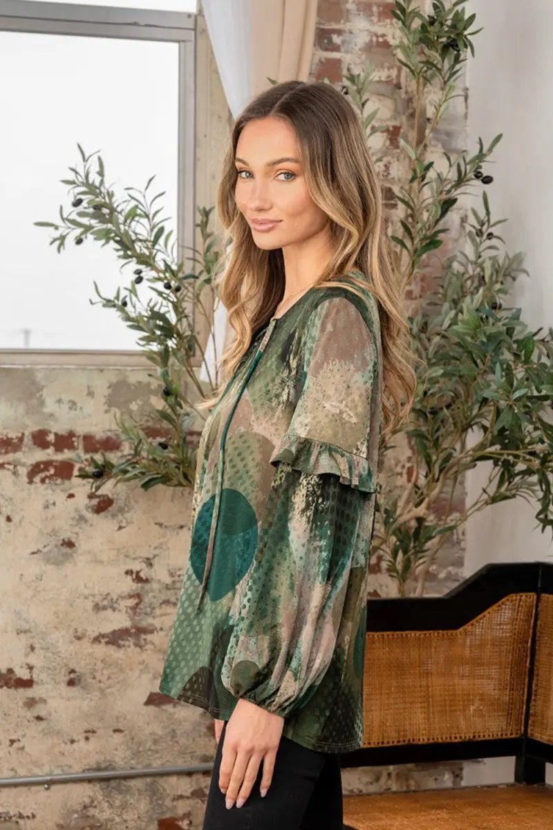 Women's Long Sleeve Top - Snakeskin Print - Chic Style