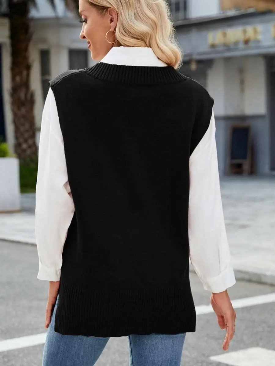 Sweater Vest - V-Neck Acrylic - Women's Layering Fashion