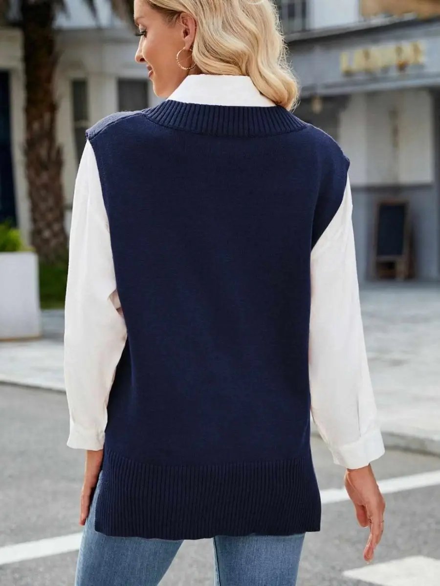 Sweater Vest - V-Neck Acrylic - Women's Layering Fashion