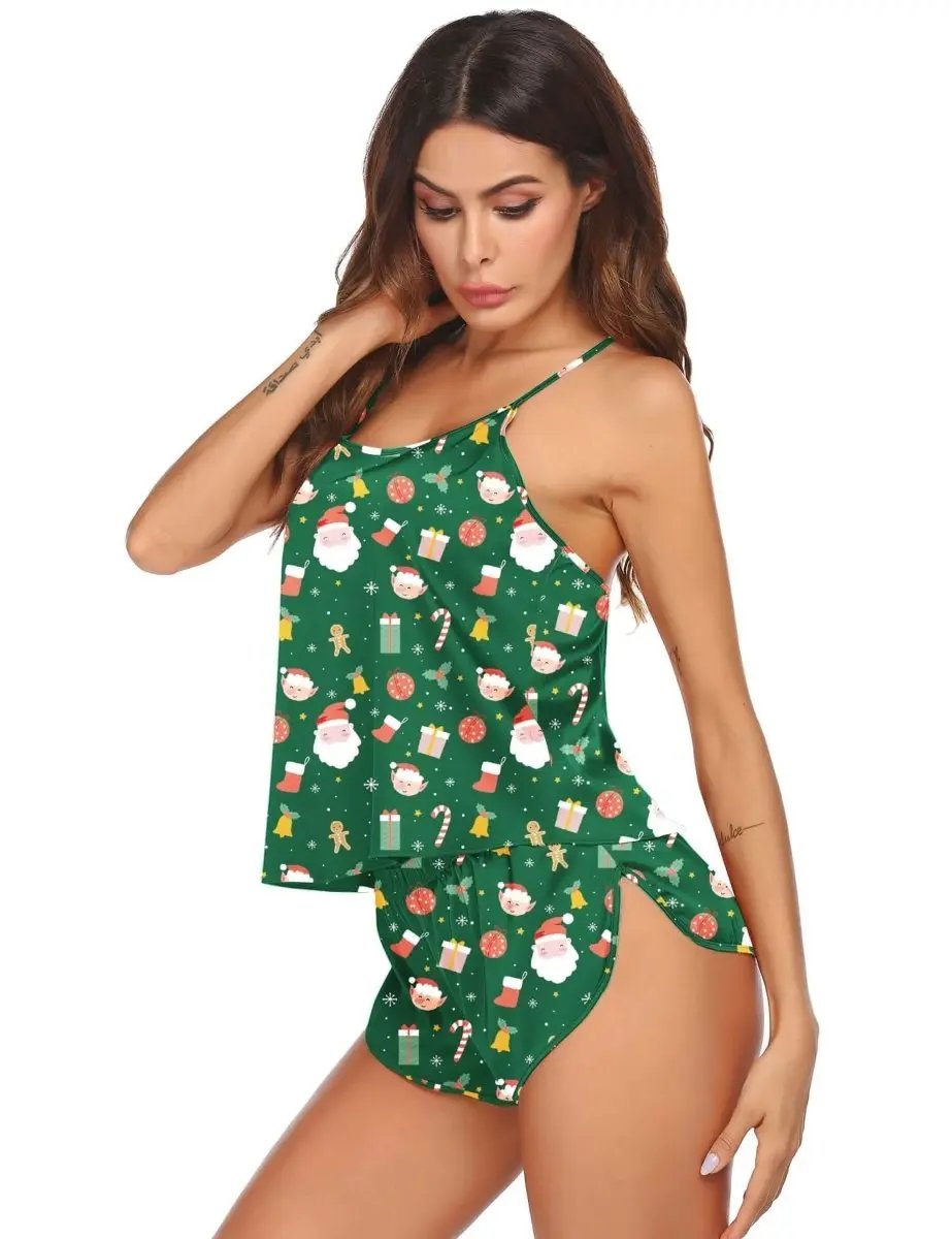 Love Salve Satin Pajamas Women's Backless Lingerie Cami Shorts Set Nightwear