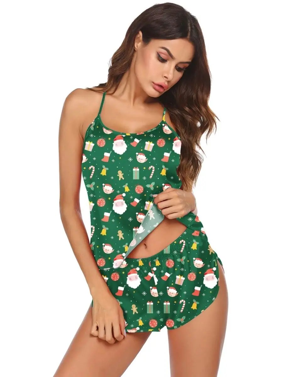 Love Salve Satin Pajamas Women's Backless Lingerie Cami Shorts Set Nightwear