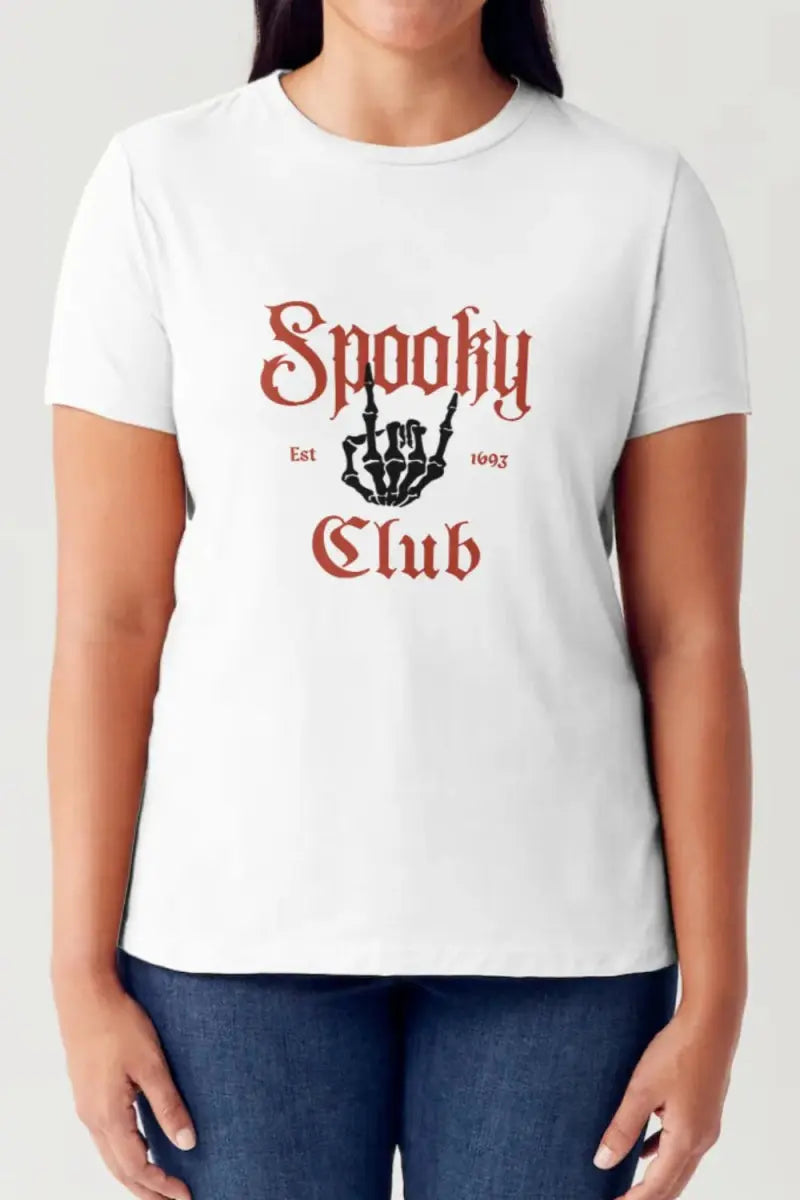 Graphic Tee - Spooky Club Print - Casual Short Sleeve