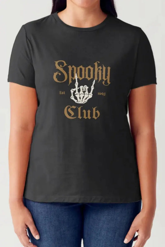 Graphic Tee - Spooky Club Print - Casual Short Sleeve