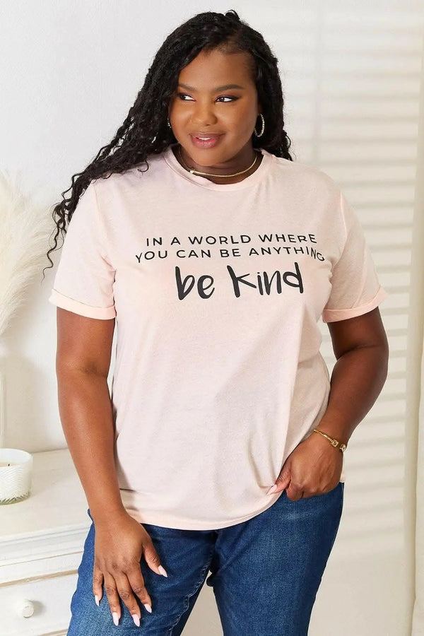 Trendsi Love Statement Tee Women's Casual Graphic Top Soft Material, Cuffed Sleeves