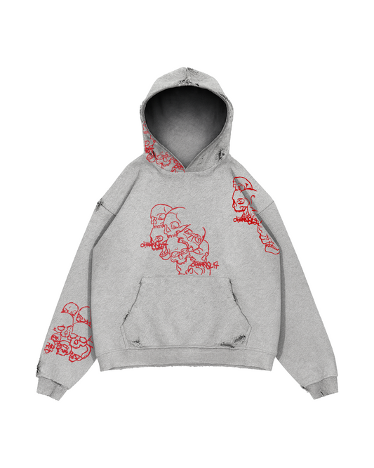 SKULL HOODIE GRAY
