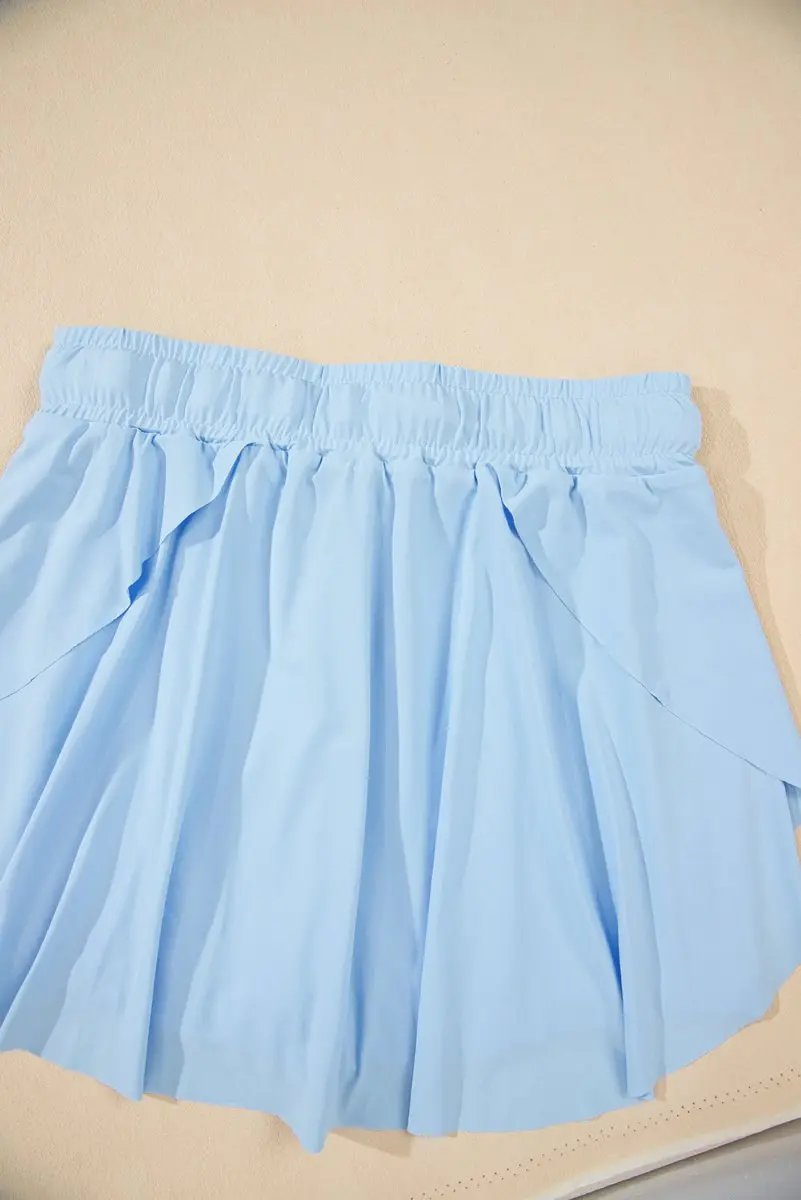 Skort - High Waist Lined - Sky Blue Tennis & Daily Wear
