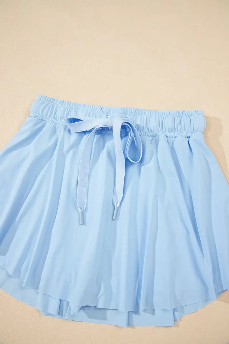 Skort - High Waist Lined - Sky Blue Tennis & Daily Wear