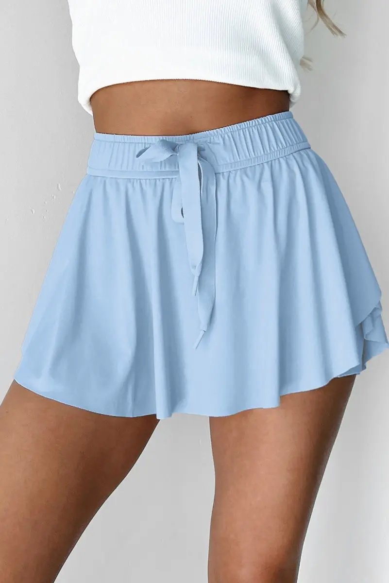 Skort - High Waist Lined - Sky Blue Tennis & Daily Wear