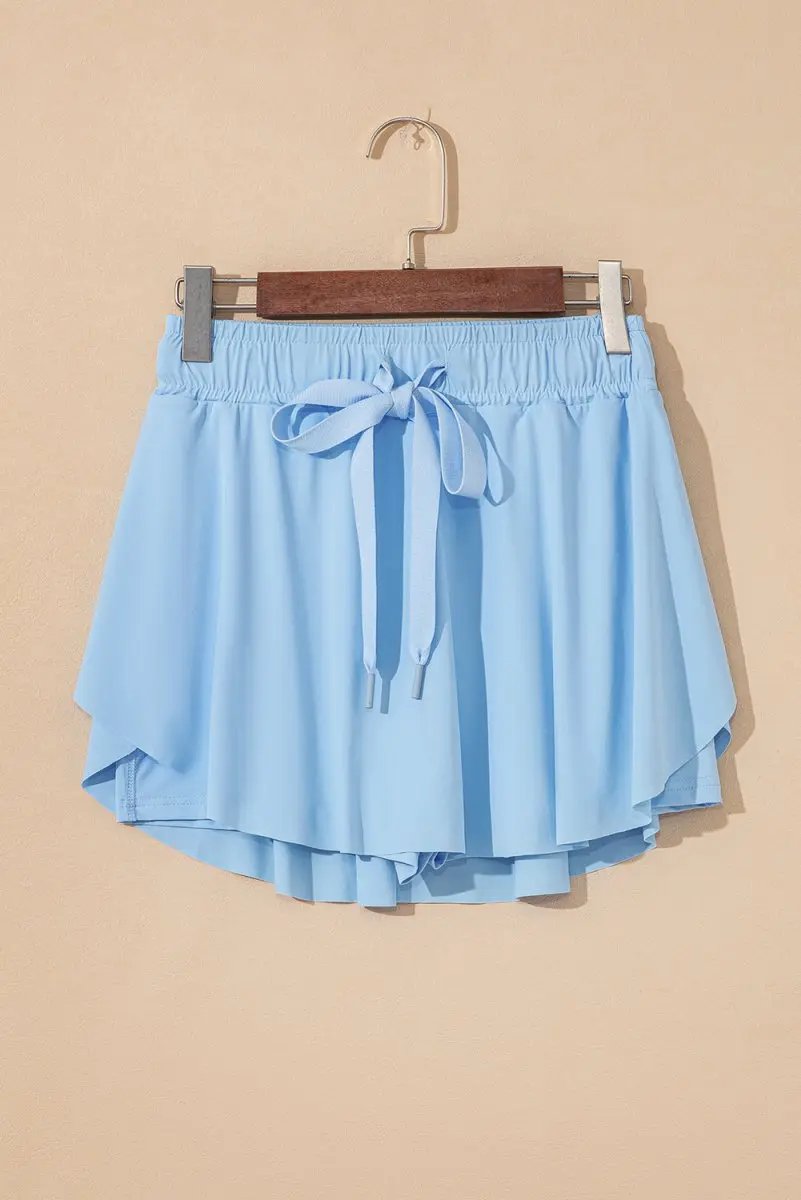 Skort - High Waist Lined - Sky Blue Tennis & Daily Wear