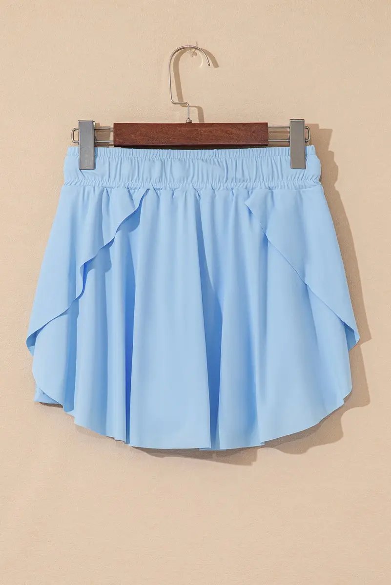 Skort - High Waist Lined - Sky Blue Tennis & Daily Wear