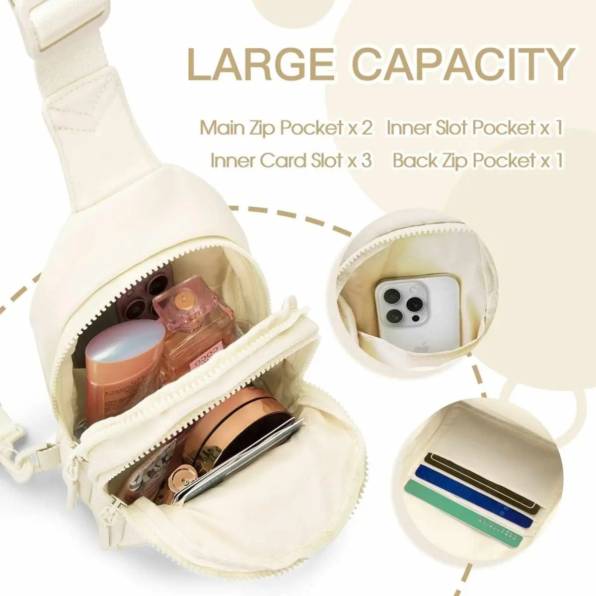 Sling Bag - Personalized Initial - Cute Crossbody Chest Bag