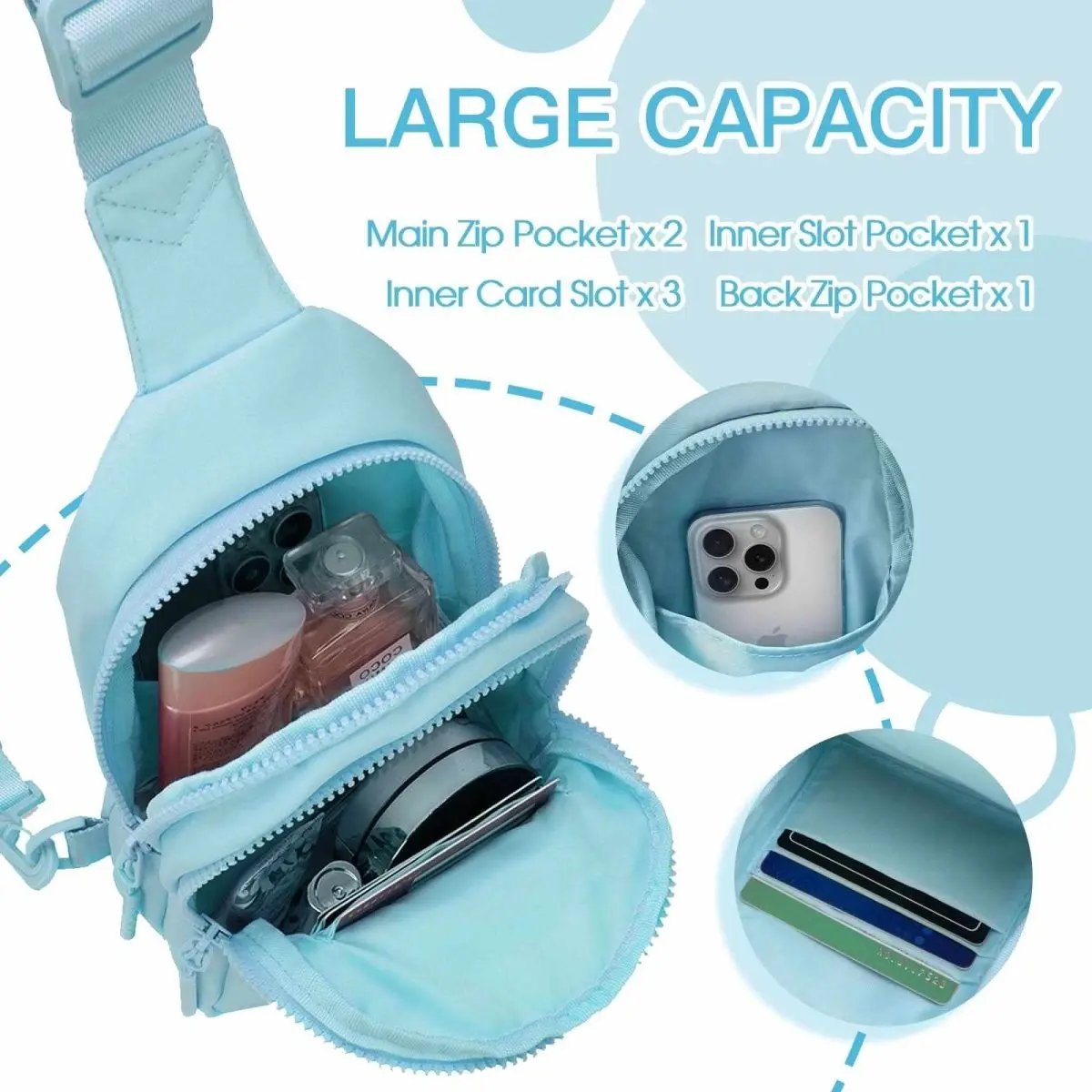 Sling Bag - Personalized Initial - Cute Crossbody Chest Bag