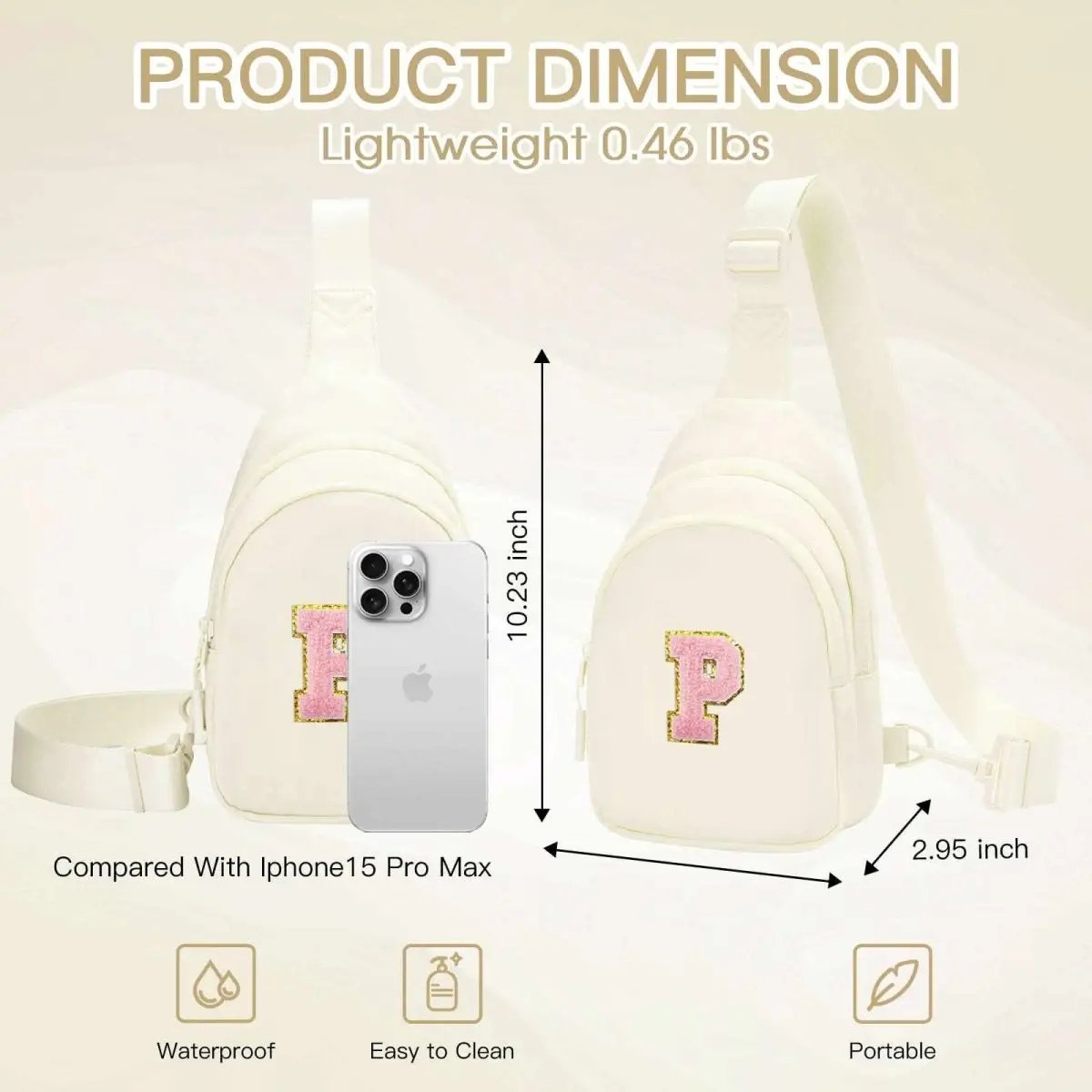 Sling Bag - Personalized Initial - Cute Crossbody Chest Bag