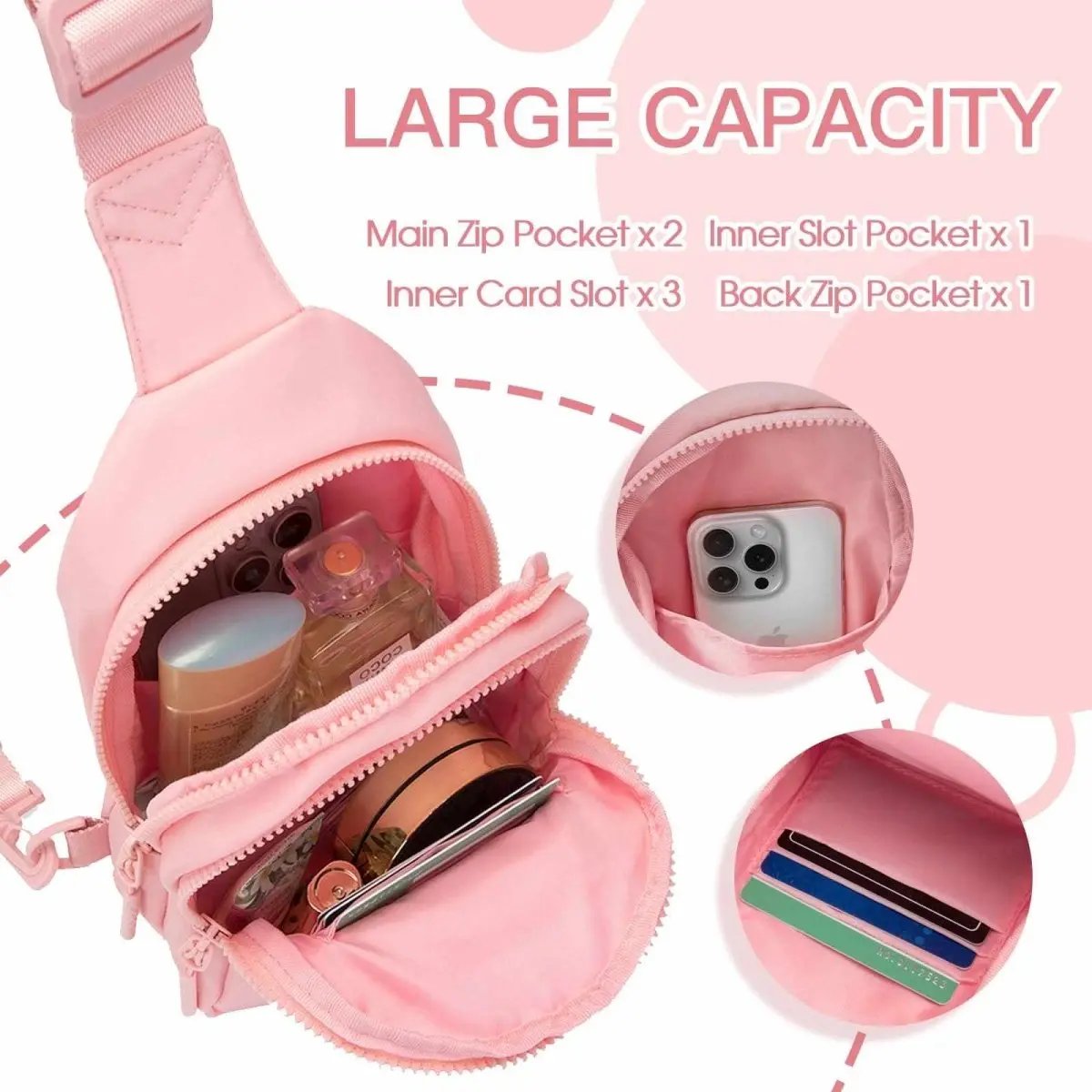 Sling Bag - Personalized Initial - Cute Crossbody Chest Bag