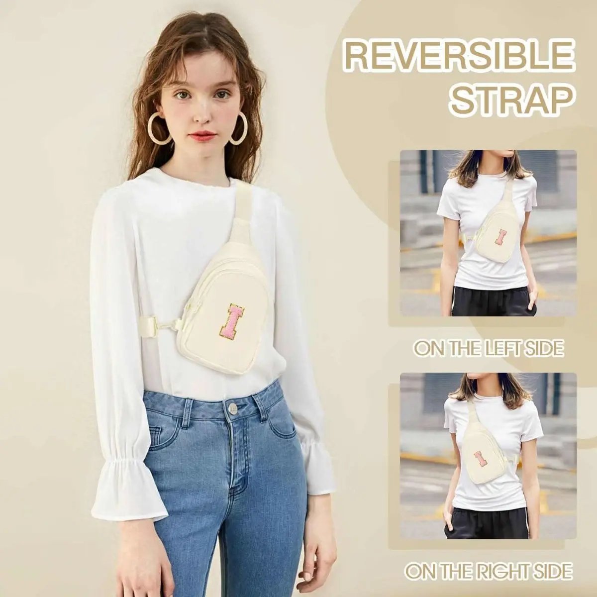 Sling Bag - Personalized Initial - Cute Crossbody Chest Bag