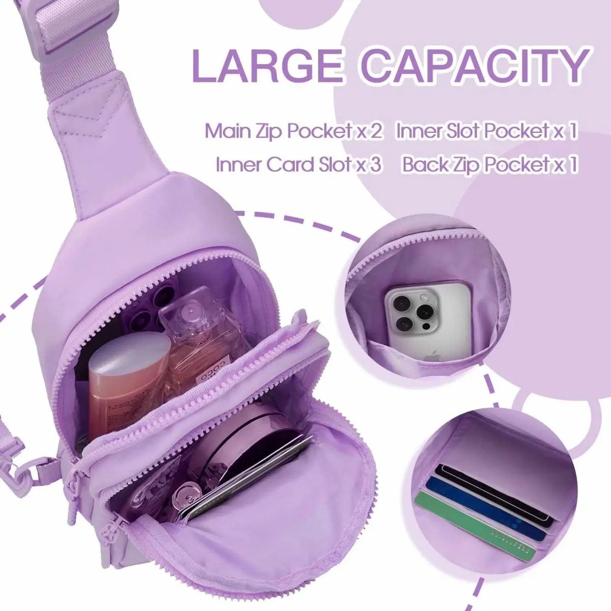 Sling Bag - Personalized Initial - Cute Crossbody Chest Bag