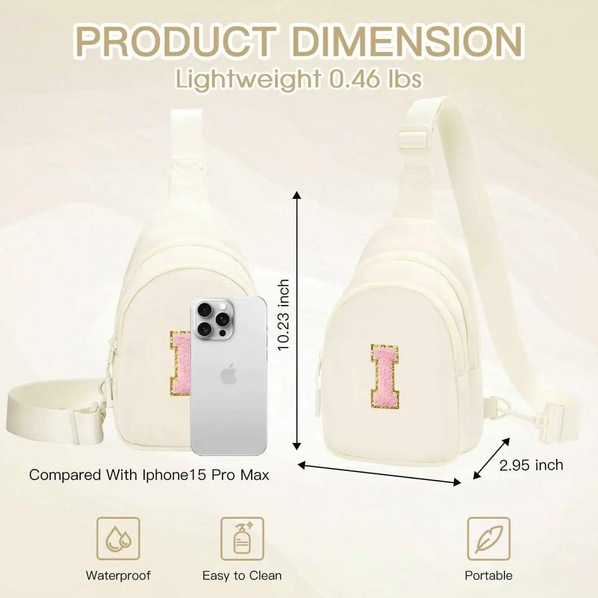 Sling Bag - Personalized Initial - Cute Crossbody Chest Bag